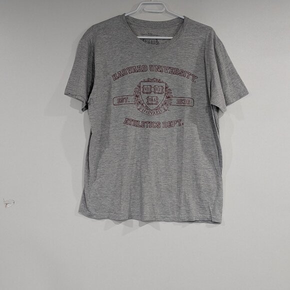 *3/$10* Harvard University Athletics Dept. T-Shirt Tee Grey Burgundy Size Large - Picture 1 of 4